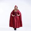 Halloween Fairy Tale Play Costume Little Red Riding Hood Costume Red Dress with Cape Castle Queen