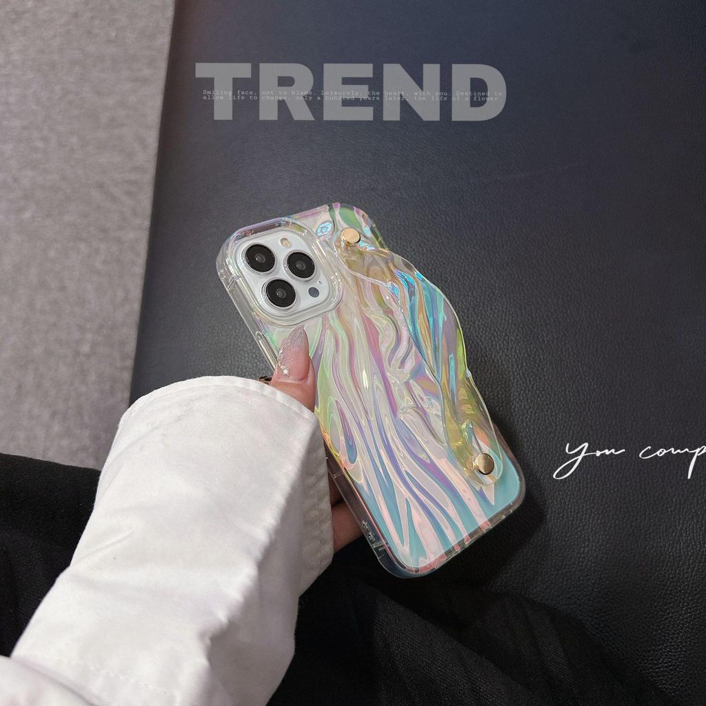 Чехол для телефона 13/14/15 Pro Max с креплением-браслетом - защитный чехол Mermaid Soft Shell