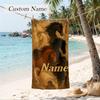 vivid horse Custom Name Printed Beach Towel Personalized Soft Towel For Swimming Beach Travel