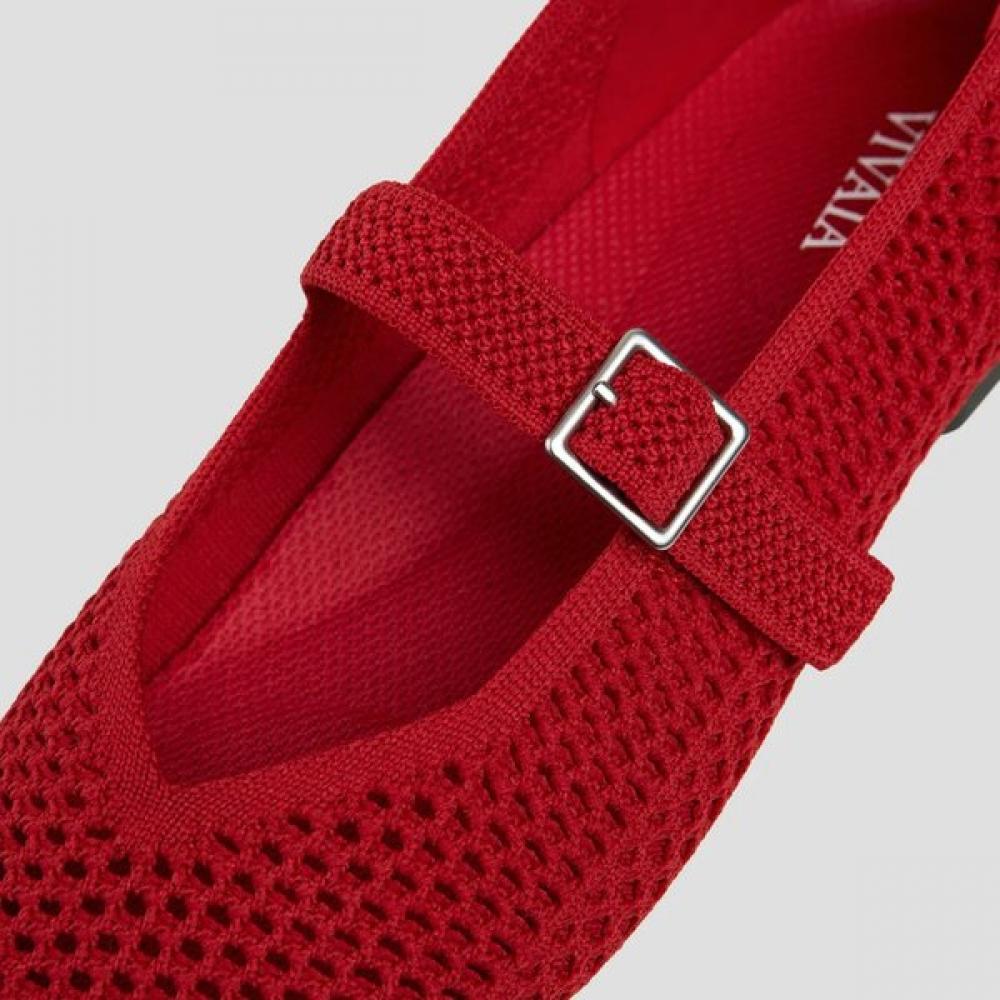 Vivaia Ruby Red Mesh Margot Mary Jane