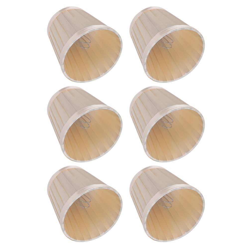 6PCS Barrel Shape Small Replacement Lamp Covers Fabric Drum Lamp Shade  Ceiling Light