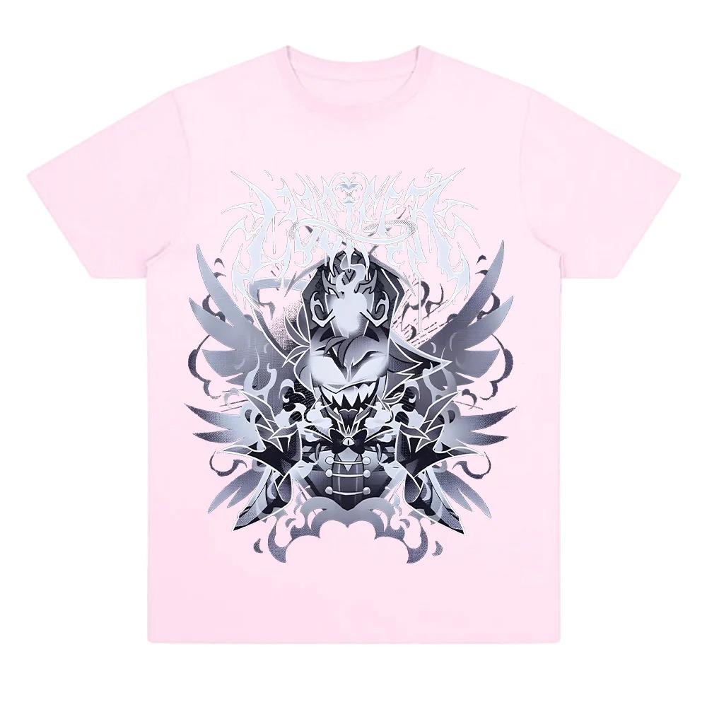 HazbinHotel Люцифер Металлическая футболка Эстетичная футболка Люцифера Морнингстара Высококачественный Люкс горячий продукт Унисекс Хлопок Оверсайз мягкая