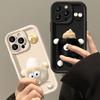 Подходит для Apple 15promax Plush Coal Ball Doll iPhone 14/13 Anti-fall 12 Matte Silicone Mobile Phone Case X