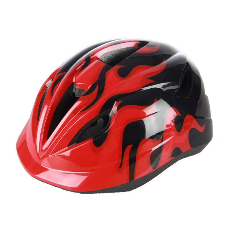 Kids Helmet Adjustable Size PVC Shell EPS Foam Shock Absorption Child Safety Helmet for Cycling Skateboard Black Red