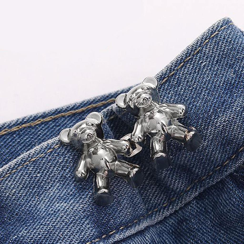 Брюки «Медведь» Пряжка на талии Регулируемые булавки на джинсовых пуговицах Съемный пояс Затягивающий пояс Зажимы для брюк Джинсовые пуговицы не требуют шитья