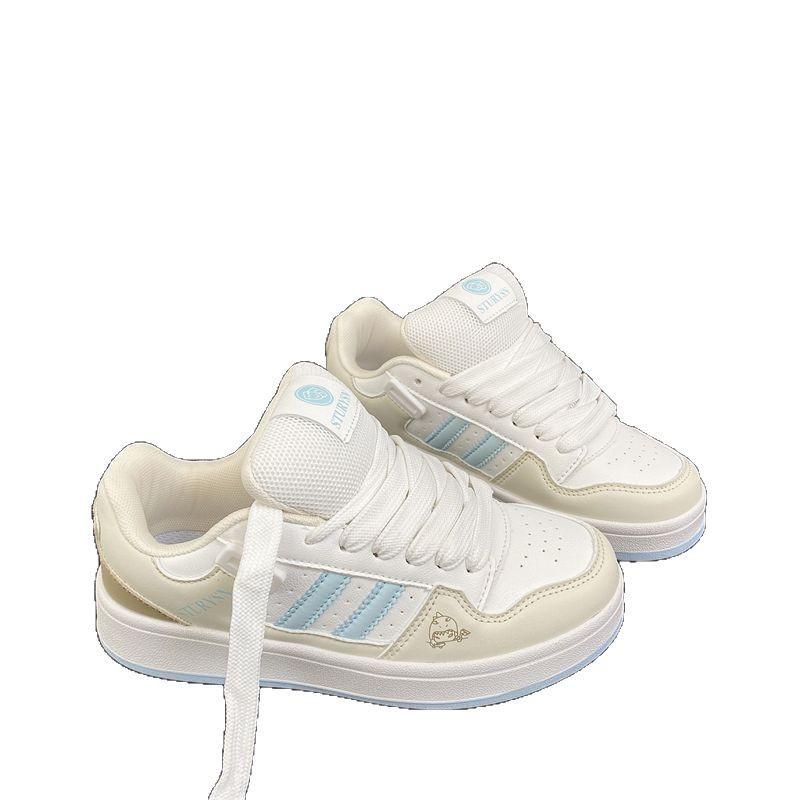 Нишевый дизайн милые туфли-хлебушки женские 2025 новые студенческие повседневные оригинальные модные трендовые корейская версия универсальные белые туфли