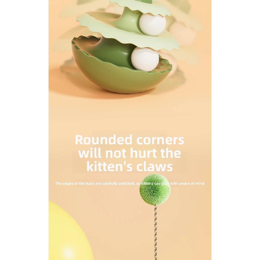Cat Tumbler Toy Teasing Stick Automatic Rotating Catnip Self Playing Toy for Cats Soothing Interactive Play