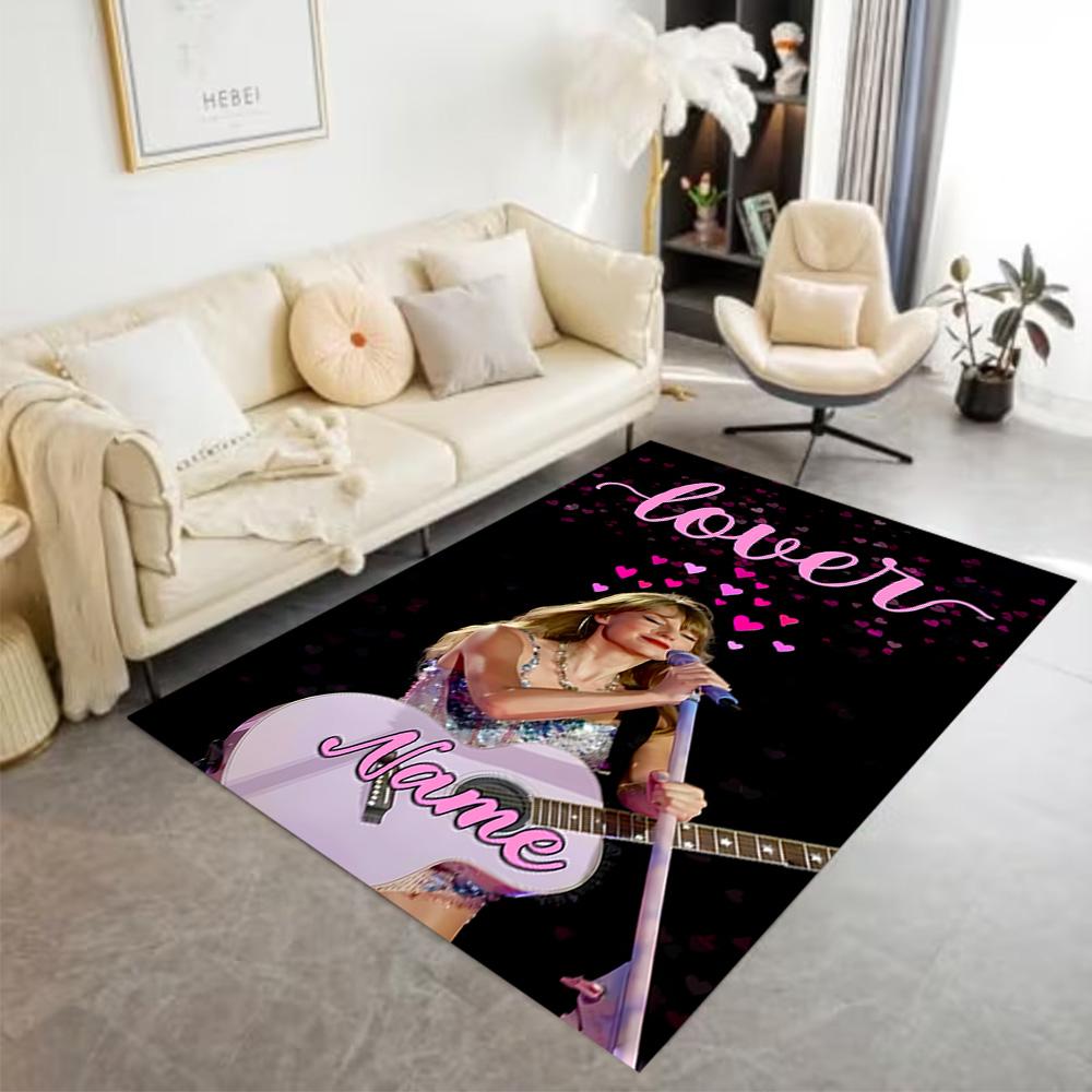 Love Song Performance Customized Name Area Rug Design for Outdoor Balcony Game Room Playrooms Anti-slip Rug Anime Office Decor