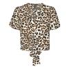 Women's Leopard Print Tie Blouse