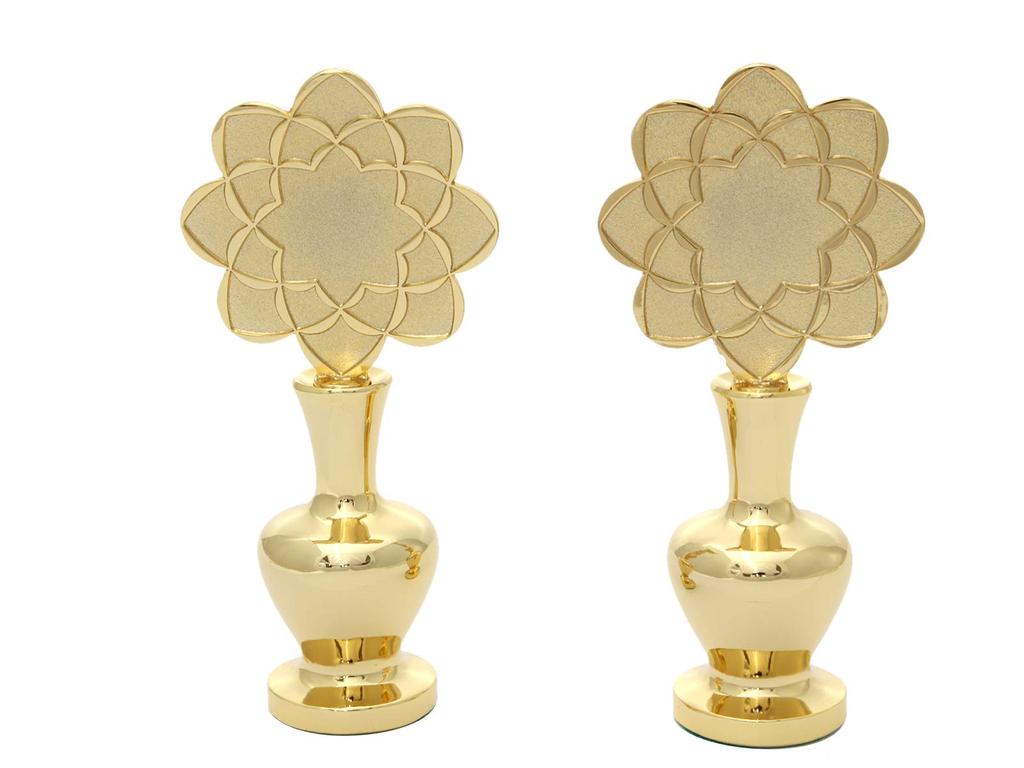 Soka Gakkai Yaha Tokkuri Tokuri Set of 2 Size Domestic Buddhist Altar Fittings Brass Gakkai Mark M Size Medium 2.5