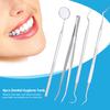 3pcs/4pcs Dental Hygiene Tools Kit Dentist Dental Probe Mirror Tweezers Teeth Care Cleaning Tool