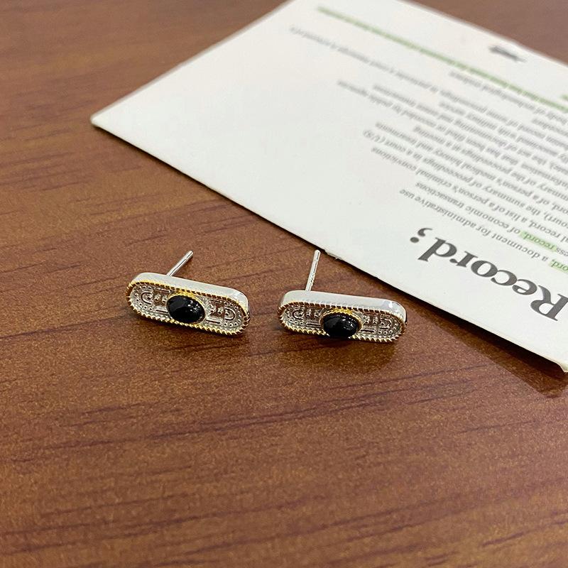 Модные серьги бренда Black Agate для женщин, красивый ретро-стиль высокого класса