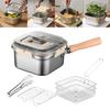 Stainless Steel Deep Fryer 5-in-1 Fryer Steamer Baker Strainer Portable Outdoor Cooking