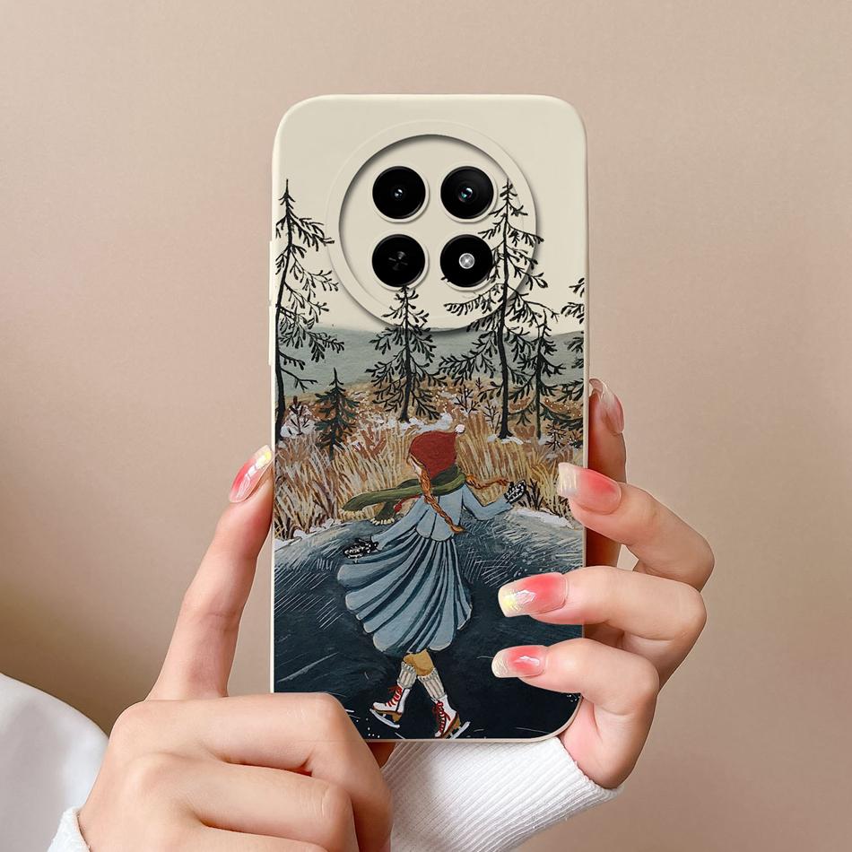 For OPPO Realme 12X 5G Phone Cases Cartoon Liquid Silicone Full Coverage Anti Drop Shell For Realme12 X Back Covers Bumper Funda