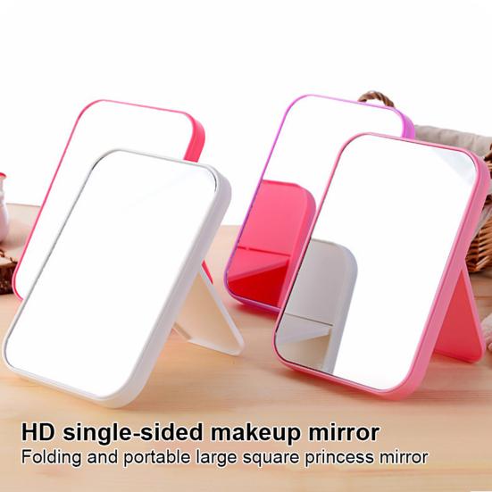 Desktop Makeup Mirror Foldable Anti-fog Makeup Tool Simple Portable Princess Mirror for Home