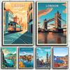 Retro Holiday Travel City Lisbon London Tourism Posters for Living Room Canvas Painting Print Art Home Wall Decor Pictures Gifts
