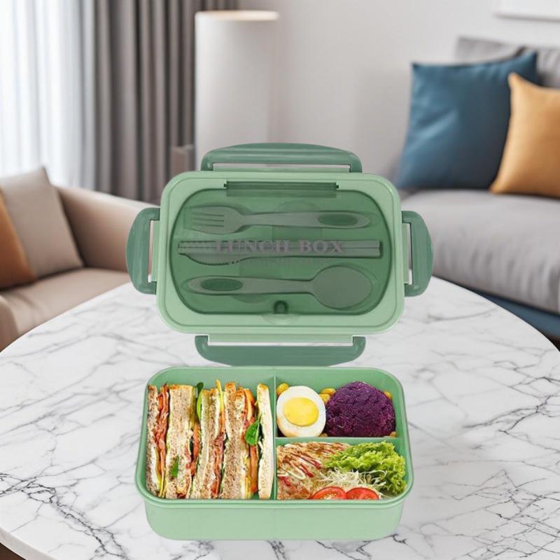 1pc Bento Box Adult Lunch Box, Containers For Adults Men Women With 3 Compartments, Lunchable Food Container Back To School