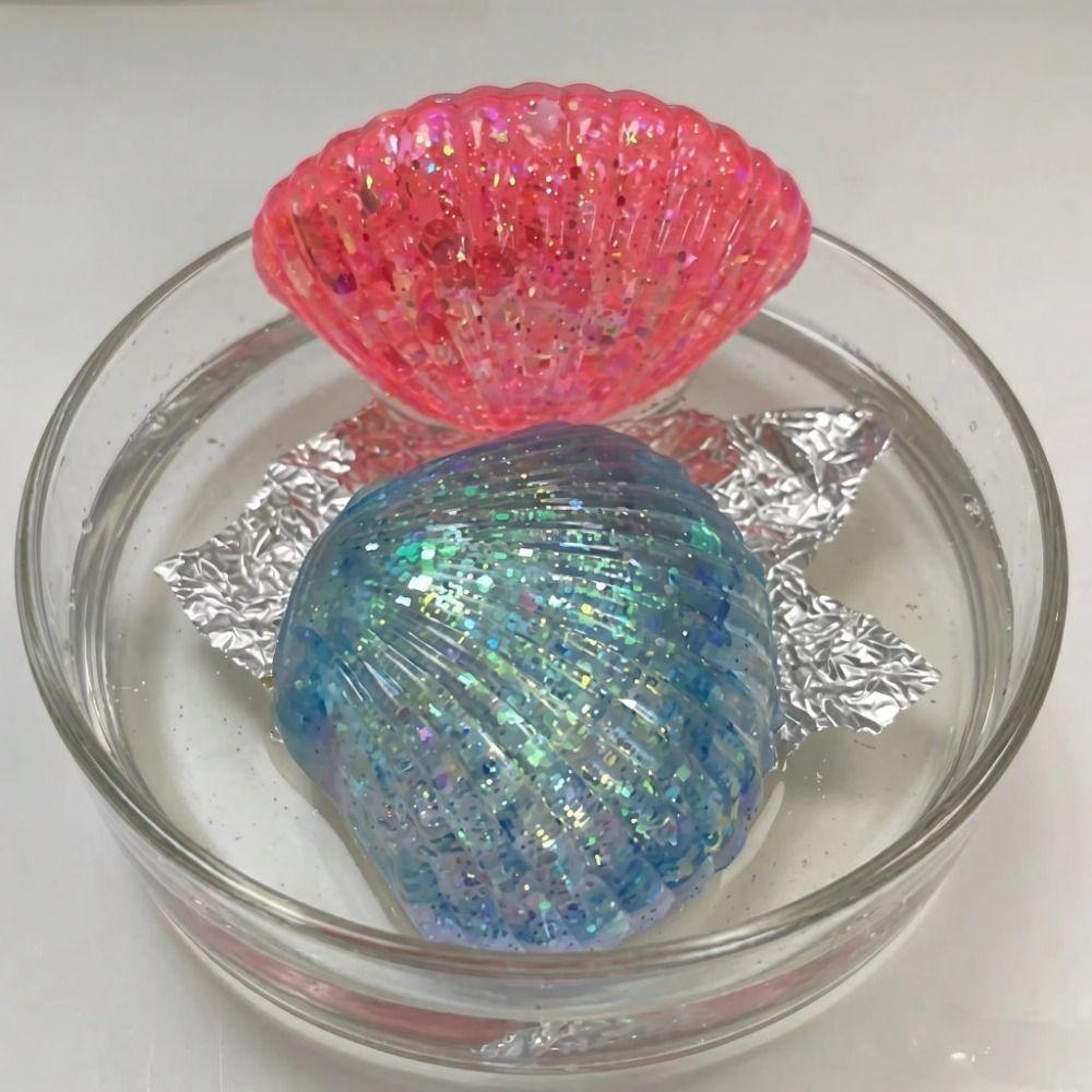 Creative Squeeze Toy Maltose Texture Glitter Shell Squishy Toy Shell Pinching Fun Toy Office Use