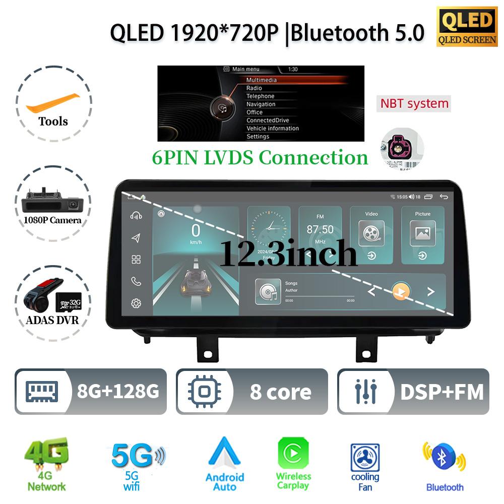 12,3" для BMW X5 F15 X6 F16 2014-2017 Android 14 автомобильное радио мультимедиа 4G GPS навигация Bluetooth стерео CarPlay сенсорный экран