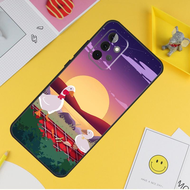 Cartoon Funny Goose Phone Case For Samsung Galaxy A53 A33 A13 A12 A32 A52 A14 A34 A54 A15 A25 A35 A55 A71 A51