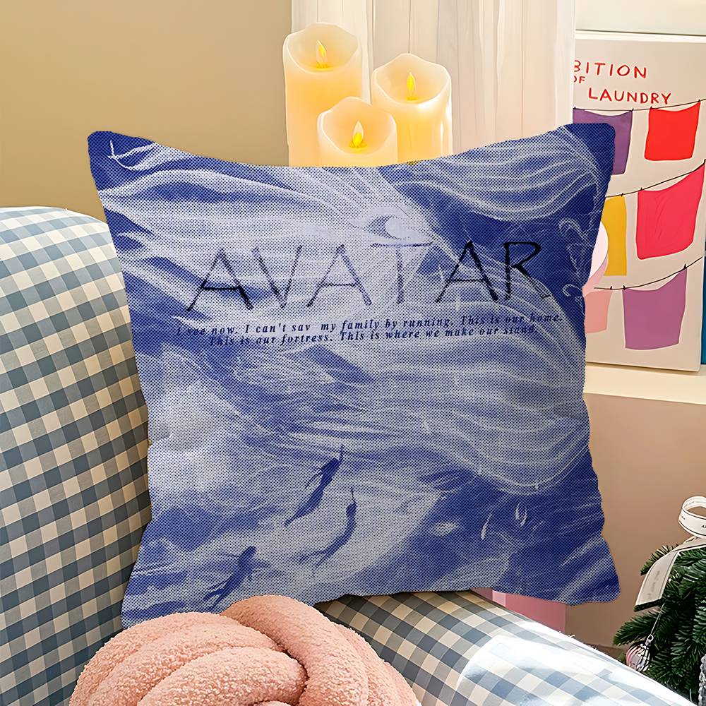 Movie A-Avatar Retro Pillow Covers Cartoon Sofa Decorative Home Double-Sided Printing Short Plush Cute Cushion Cover