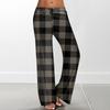 Women's Casual Strapping Wide Leg Pants With Plaid Printed Casual Pants