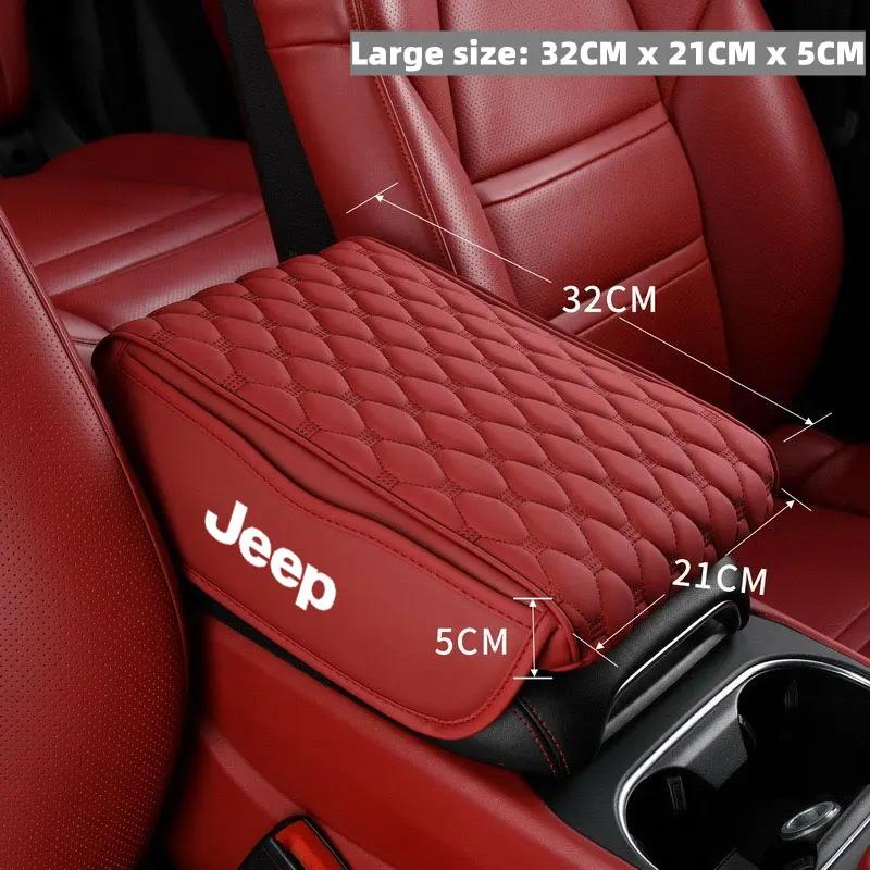 Для автомобиля Jeep Накладка на подлокотник Коврик Кожаный Водонепроницаемая Подкладка для ящика для хранения Для Jeep Grand Cherokee wk2 Wrangler JK Ремешок Gladiator A