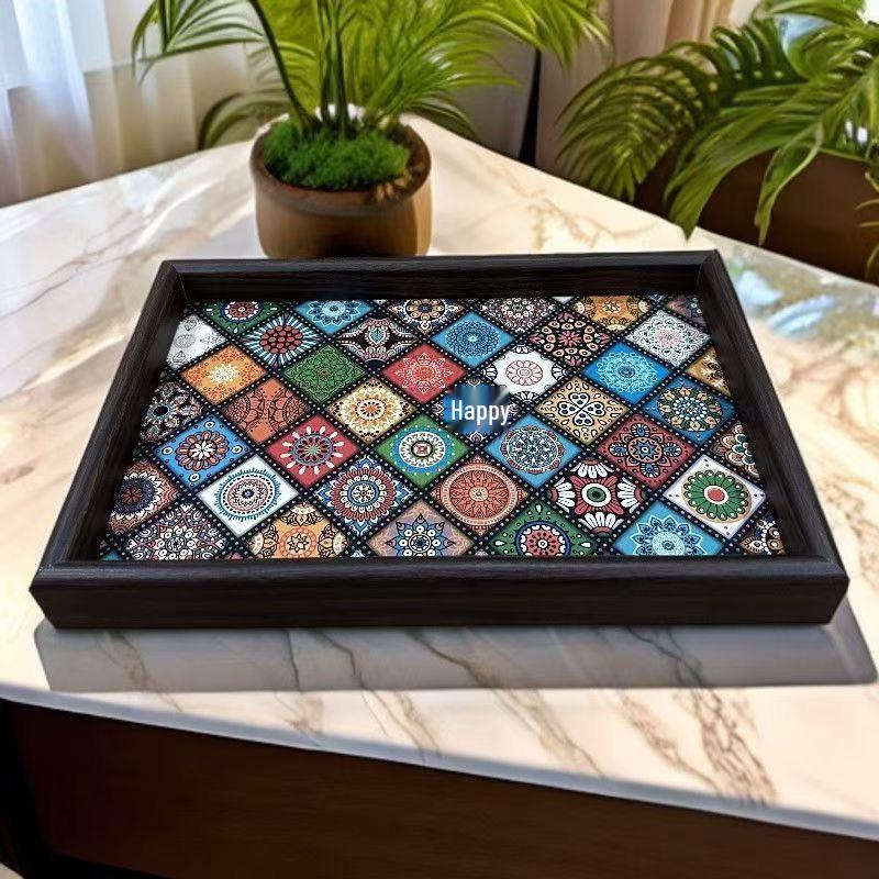 Роскошный плетеный кожаный поднос: Прямоугольная декоративная тарелка для фруктов и украшений