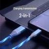Luminous Data Cable for Apple & Huawei, Fast Charging, Type-C, Car-Mounted LED Flow - 1m/2m