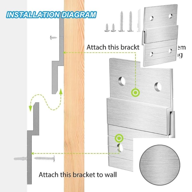 8 Pair  French Cleat Aluminum Z Hangers Wall Panel Support Upgrades for Hanging Mirrors Pictures & Art Frames on Wall 