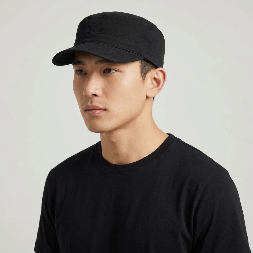 Solid Color Flat Top Hat Flat Brim Baseball Cap Versatile Peaked Cap Women