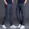 Men's Cotton Cargo Pants - Loose, Multi-Pocket, Straight Leg, Ideal for Spring/Autumn Outdoor Sports
