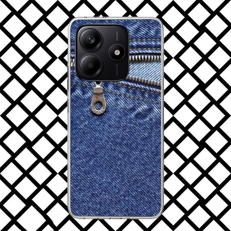Ретро Джинсовый Чехол с Вышивкой для Xiaomi Redmi Note 15 14 14S 13 12 12S 11 Pro Plus 11E 11T 11S 10S 5G Мягкий Чехол Fundas Re