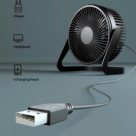 Настольный вентилятор с питанием от USB, вращающийся на 360 градусов, регулируемый, маленький, с 5 лопастями, быстрое охлаждение, низкий уровень шума, большой воздушный поток, мини-вентилятор, товары для дома
