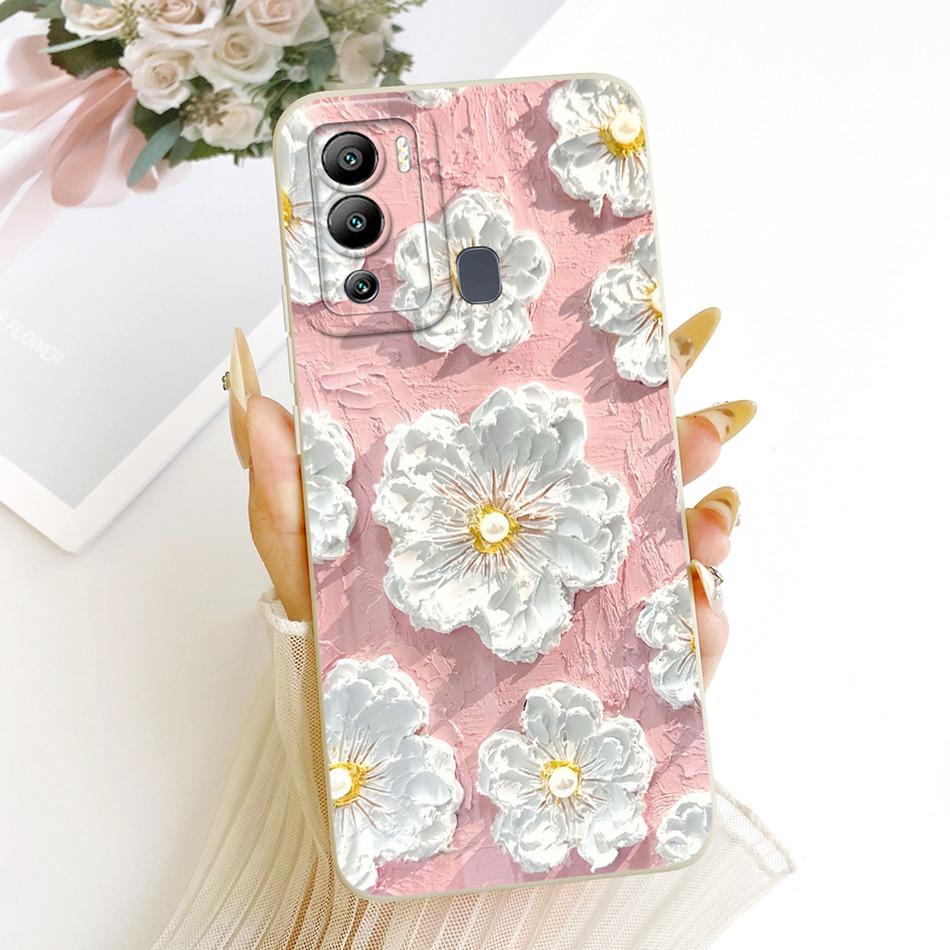 For Infinix Hot 12 12 Play Cute Cat Flower Cartoon Phone Case For Infinix Hot12i Hot 12Play Shockproof Soft Silicone Bumpers