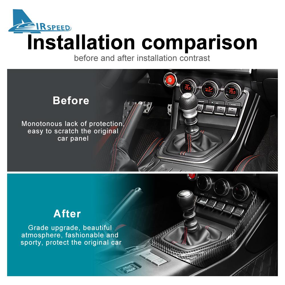 Real Hard Carbon Fiber For Subaru BRZ Toyota GR86 2021 2022 2023 2024 2025 LHD Car Center Console Panel Gear Cover Accessories