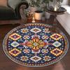 Круглый ковер в богемном стиле, нескользящие коврики для гостиной, украшение для кабинета, коврик для стула, мягкий милый декор для комнаты девочки, ковры, легкая чистка