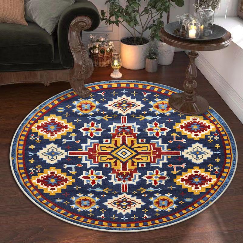 Круглый ковер в богемном стиле, нескользящие коврики для гостиной, украшение для кабинета, коврик для стула, мягкий милый декор для комнаты девочки, ковры, легкая чистка