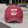 Vintage Lucky Star Boy Mom Print Washed Baseball Cap  Adjustable Duckbill Cap for Outdoor Daily Wear Parties Vacations
