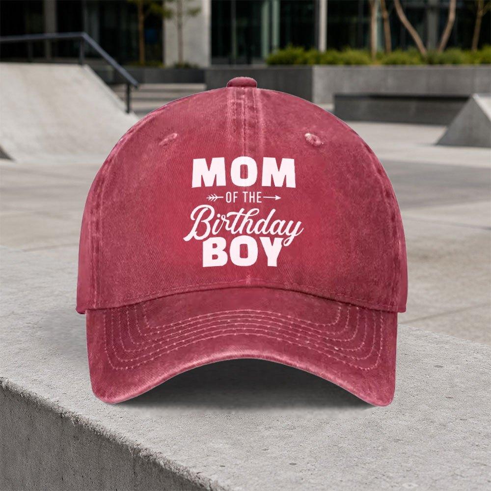 Vintage Lucky Star Boy Mom Print Washed Baseball Cap Adjustable Duckbill Cap for Outdoor Daily Wear Parties Vacations