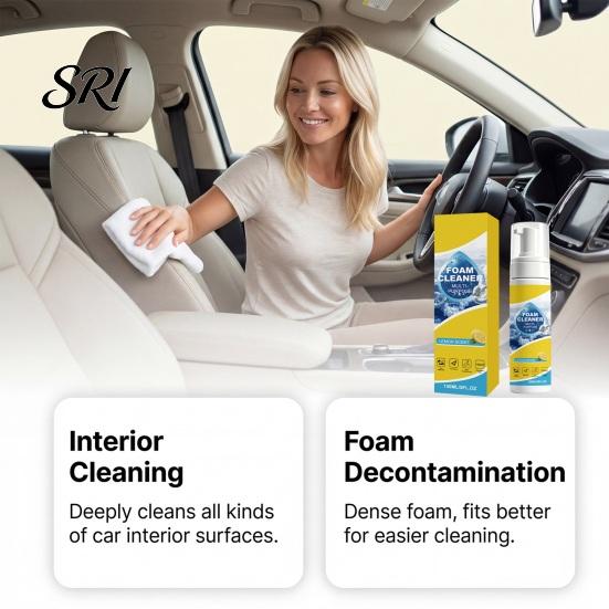 Automotive Upholstery Cleaner Foam for Car Interior, Multi-Purpose Auto Leather Seat Gentle Interior Care Kit, Effective Stain Remover with