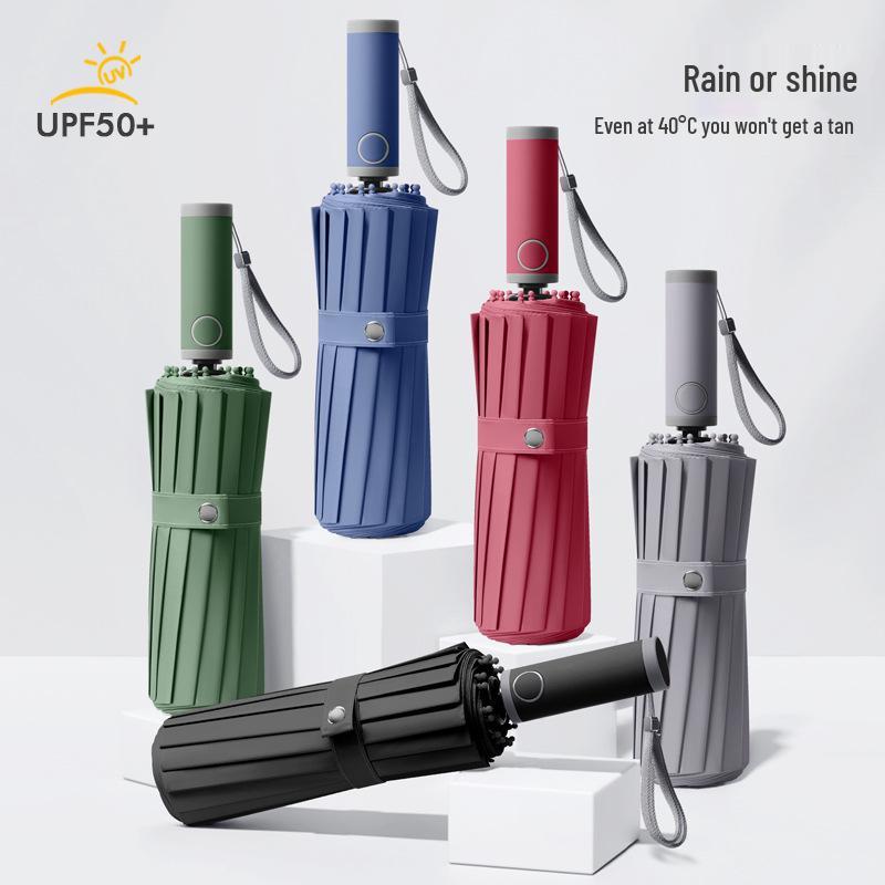 Dual-Use Extra-Large Folding Umbrella: Anti-UV, Rain or Shine, For Two