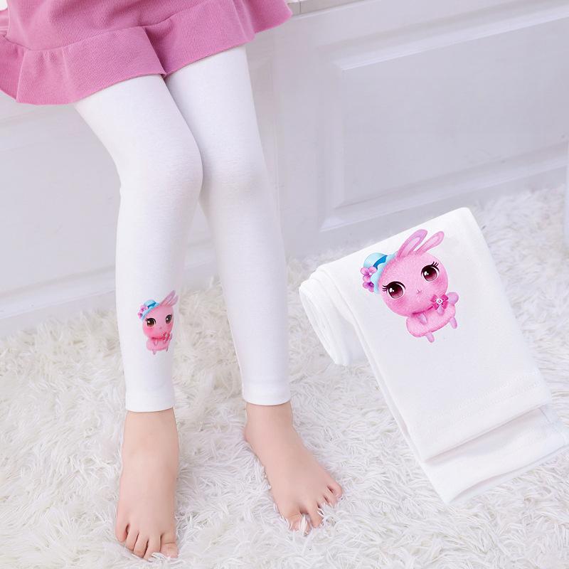 Леггинсы для девочек с мультяшным единорогом, детские облегающие эластичные брюки, спортивные узкие длинные брюки