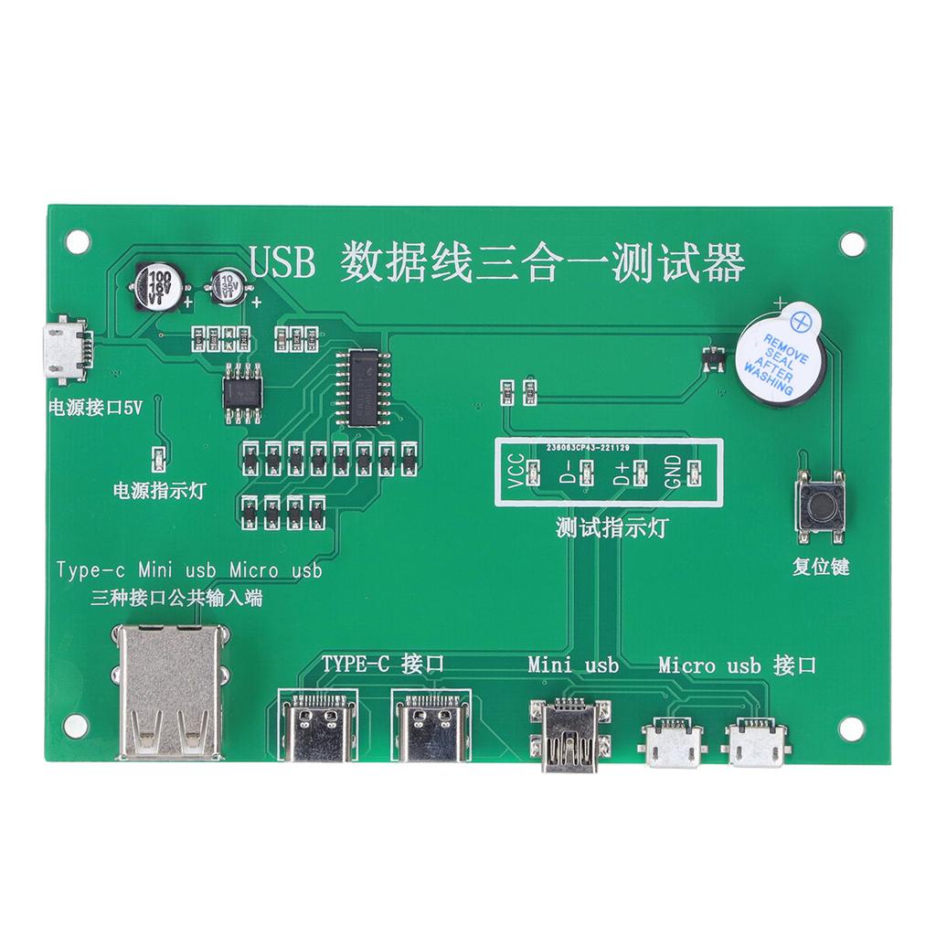 USB Cable Tester 3 in 1 Test Board Short Circuit Open Circuit Testing Module for Maintenance