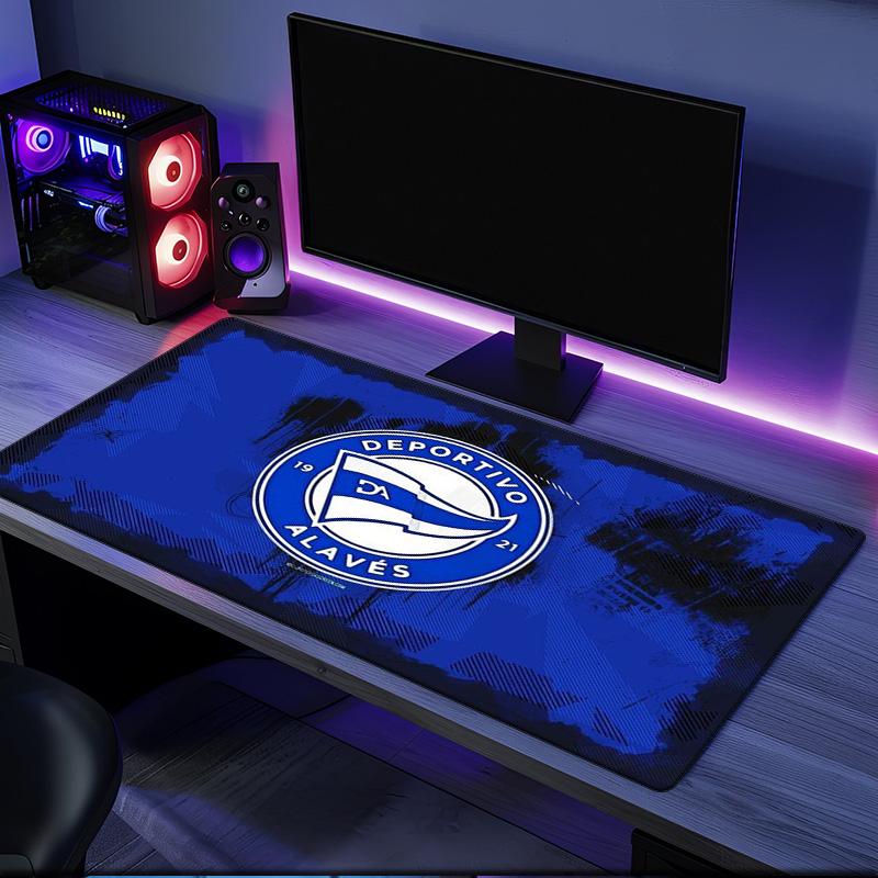 Deportivo Alaves Emblem mouse pad, rubber base, esports desk mat, mouse pad for gamers and office use, gaming desk , easy to clean mat