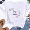 Floral Wreath French Bridal Team Womens TShirt Future Marie Printed Short Sleeve Casual Top Bachelorette Party Gift