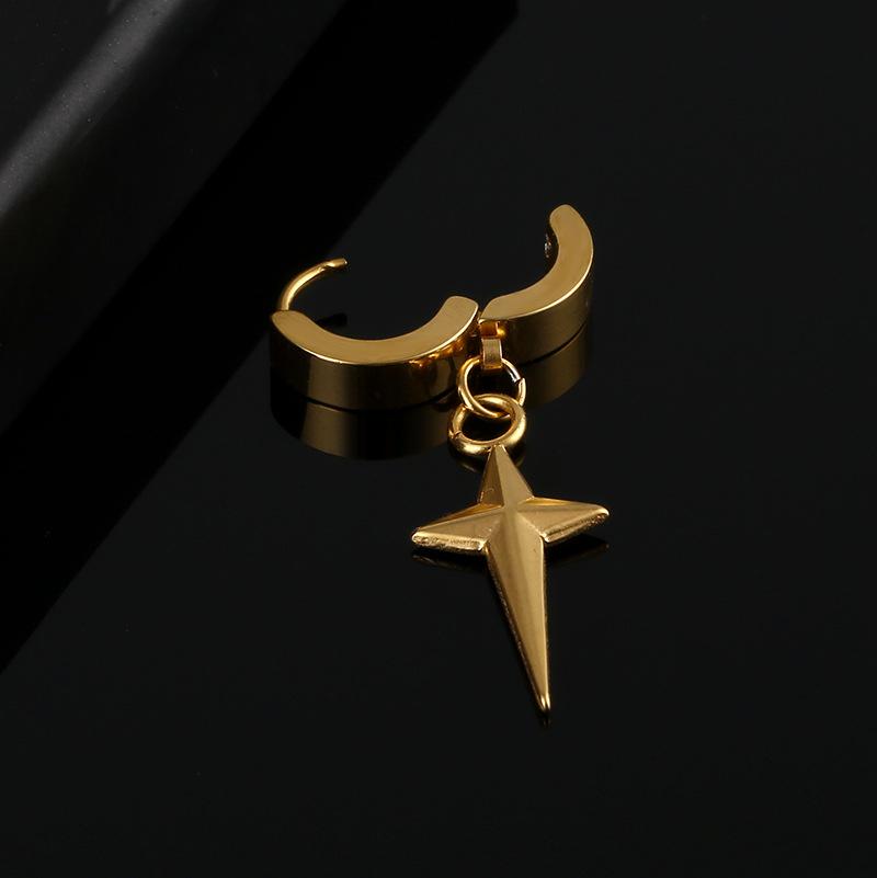 Простые серьги-звезды в форме креста, серебряные, черные, из нержавеющей стали, серьги-подвески для женщин и мужчин, ювелирные изделия в подарок