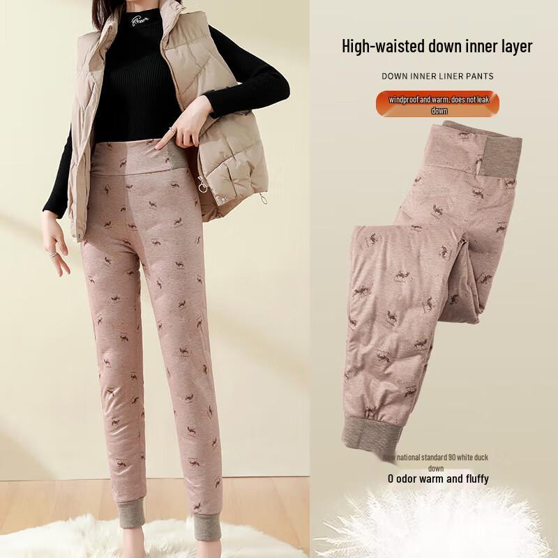 Женские зимние брюки Xueqiman с высокой талией и теплой подкладкой