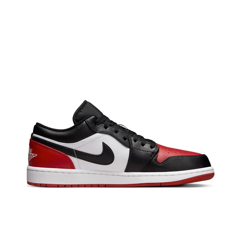 Мужские кроссовки Air Jordan 1 Low Bred Toe 2.0 White Varsity-Red Black 553558-161