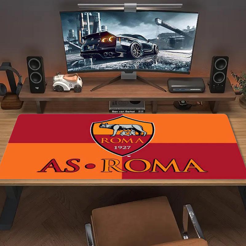 AS Roma Football Color Mouse Pad Large Gaming Table Cushion Non-slip Laptop Tablet Big Mousepad XXL Mat Mini PC Playmat With Lock edge